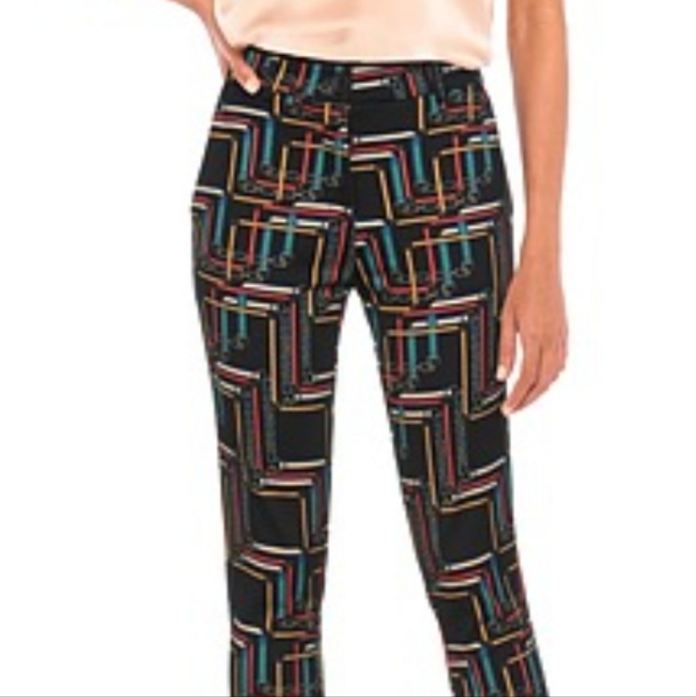US8💙Anonyme Designers Black Geometric Skinny Pants